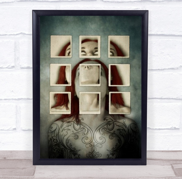 Creative Edit Edited Montages Composites Body Tattoo Woman Eyes Wall Art Print