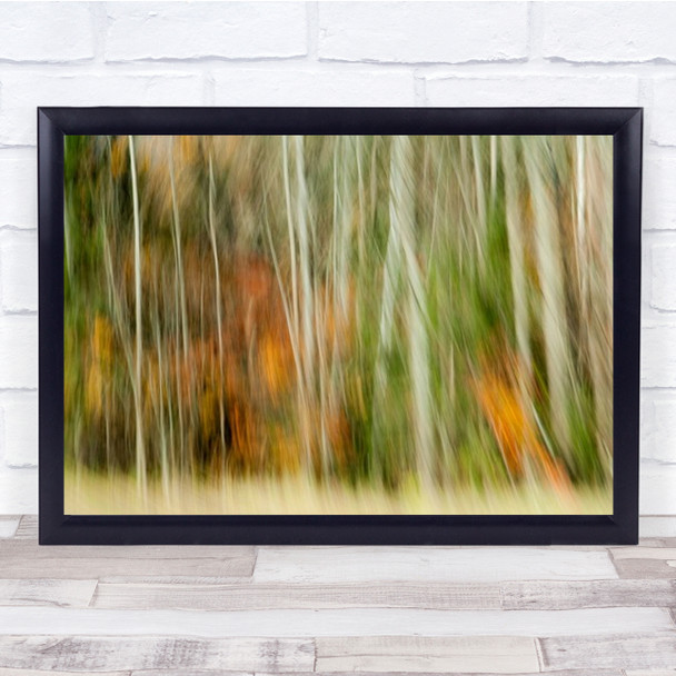 Trees Forest Blur Autumn Painterly Streaks Fall Blurry Abstract Wall Art Print