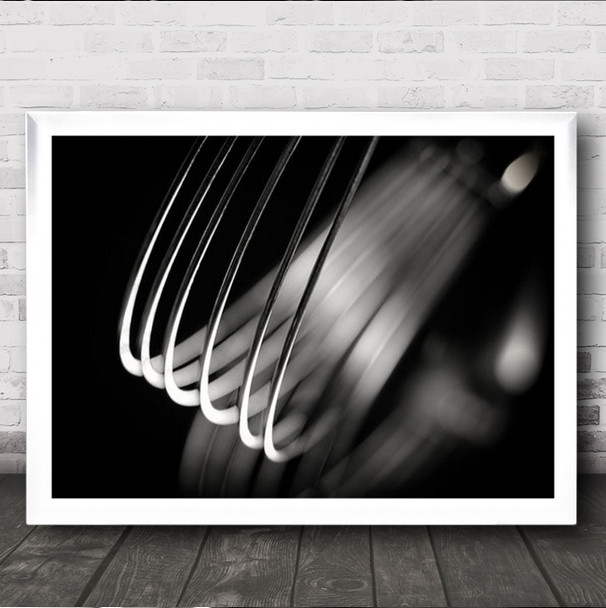 Meditation On Blending Macro Kitchen Monochrome Pastry Blender Wall Art Print