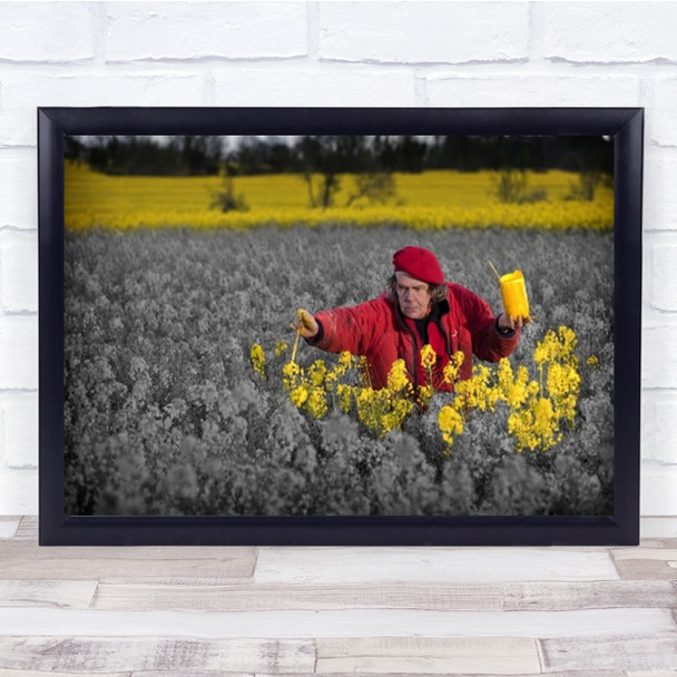 An Artist's Work Is Never Done Yellow Field Artist Conceptual Wall Art Print