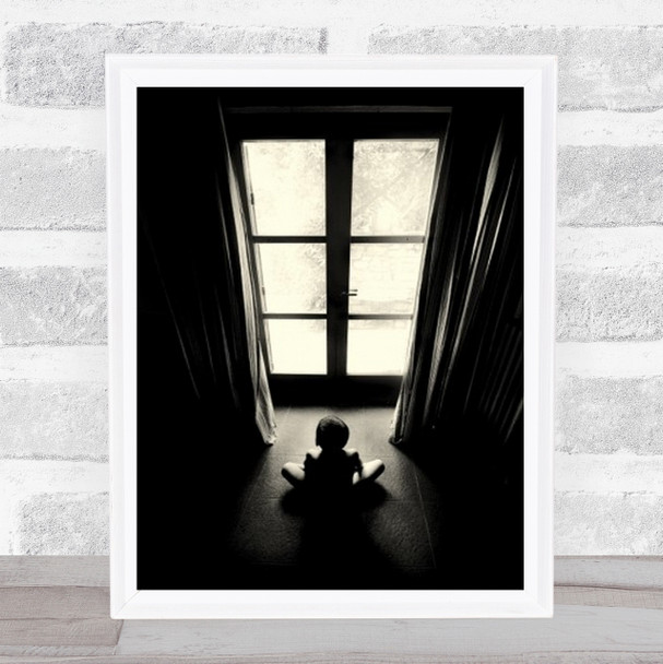 I Know Hea 039 Ll Be Back Boy Window Child Kid Person Curtain Wall Art Print