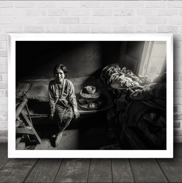 Messy Room Portrait Woman Person Tourism Village Penglipuran Wall Art Print