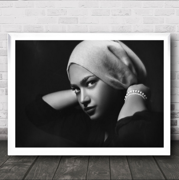 Soror 2 Portrait Glance Woman B&W Look Looking Watching Eyes Wall Art Print