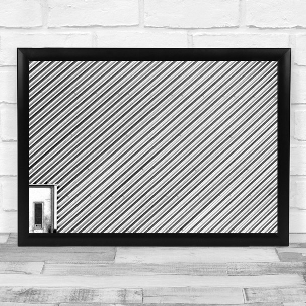 Lines Diagonal Facade Wall B&W Contrast Graphic Pattern Geometry Art Print