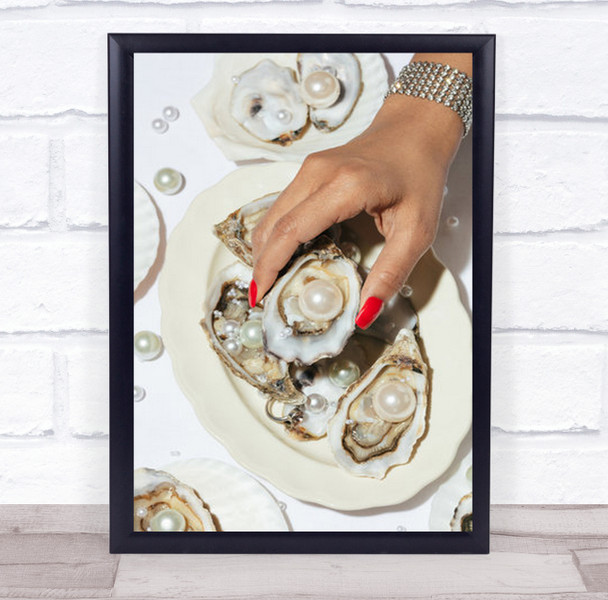 Oysters A Pearls No 02 Oyster Food Fashion Lifestyle Studio Wall Art Print