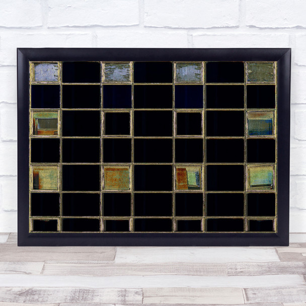 Art Demolition Window Windows Boxes Grid Cubes Abstract Broken Wall Print