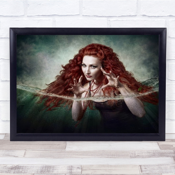 Cherry Water Hair Hand Woman Surreal Montage Person Moscow Wall Art Print