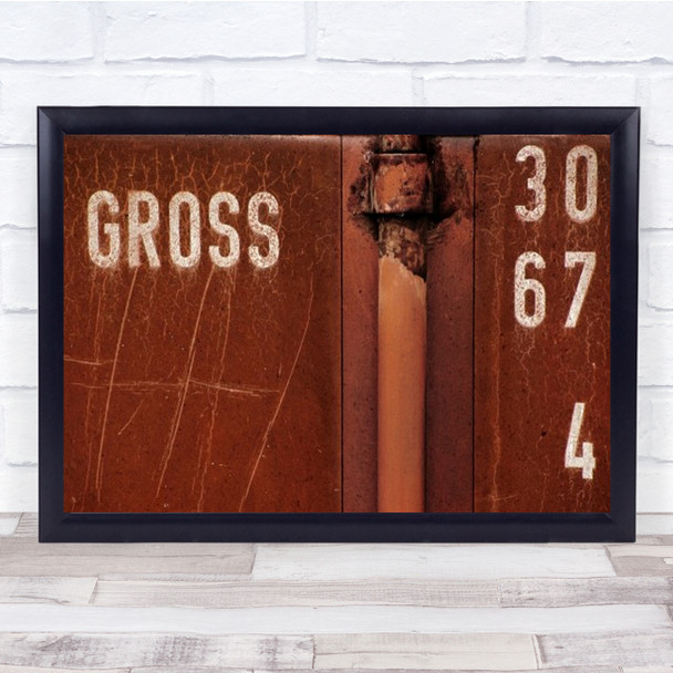 Gross Rust Letters Numbers Abstract Rusty Red Decay Number Wall Art Print