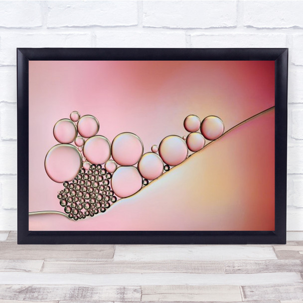 Pearlescent Pastel Bubbles Drops Abstract Macro Pink Rings Wall Art Print