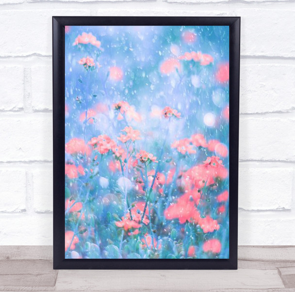 A March Day Flower Flowers Meadow Macro Summer Red Pastel Wall Art Print