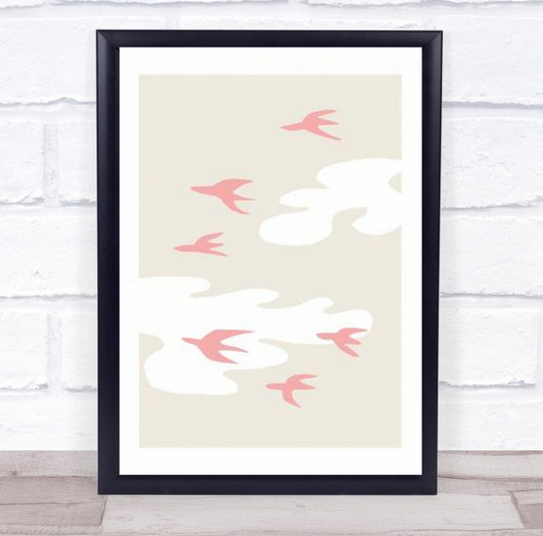 Birds Illustration Sky Matisse Bird Abstract Cloud Clouds Wall Art Print