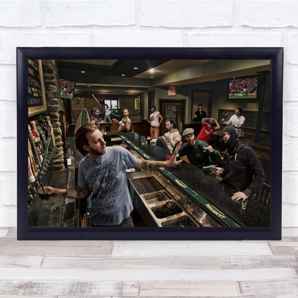 Happy Hour 2 Composite Bar Party Characters Republic Pub Wall Art Print