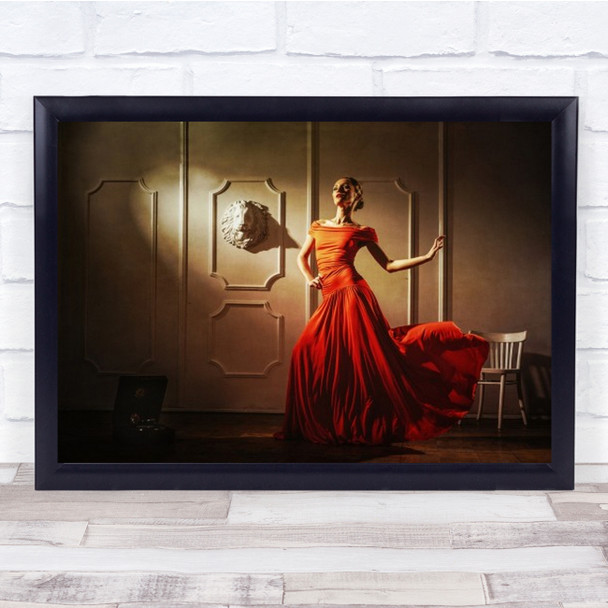 Tango Dress Fashion Red Woman Lady Pride Proud Confident Wall Art Print