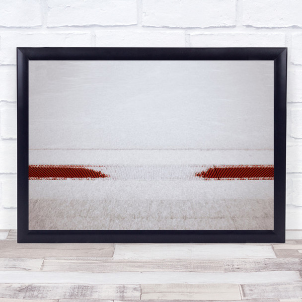 First Snow Red Cold Frost Frozen Street Winter Abstract Wall Art Print