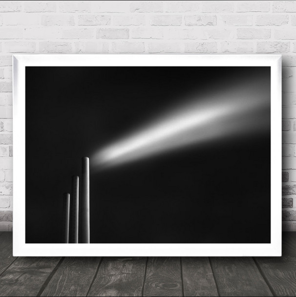 Shape Of Smoke Industrial Plant Copenhagen Industry B&W Wall Art Print