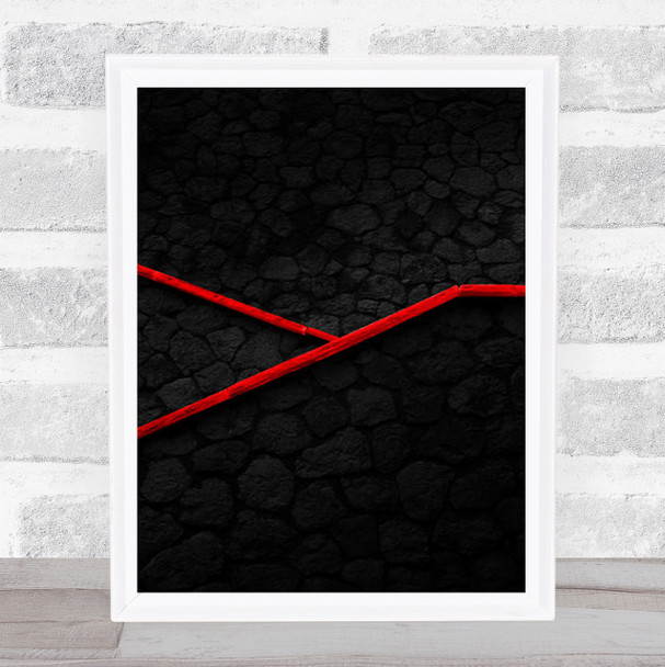 Crossroads Abstract Architecture Lines Stairs Red Grey Wall Art Print