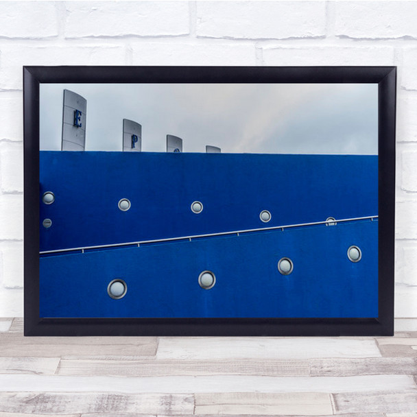 Kinopolis Abstract Architecture Details Hand Rail Blue Wall Art Print