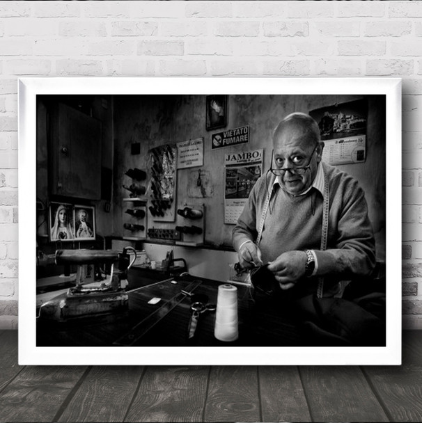 Mr Giovanni, The Tailor Person Measure Scissors Thread Wall Art Print