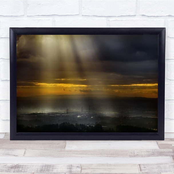 Solar Energy Light Ray Landscape View Montecarlo Italy Wall Art Print