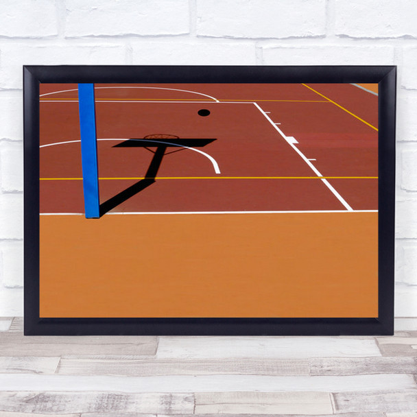 Basket Field Sport Sports Shadow Ground Abstract Ball Wall Art Print