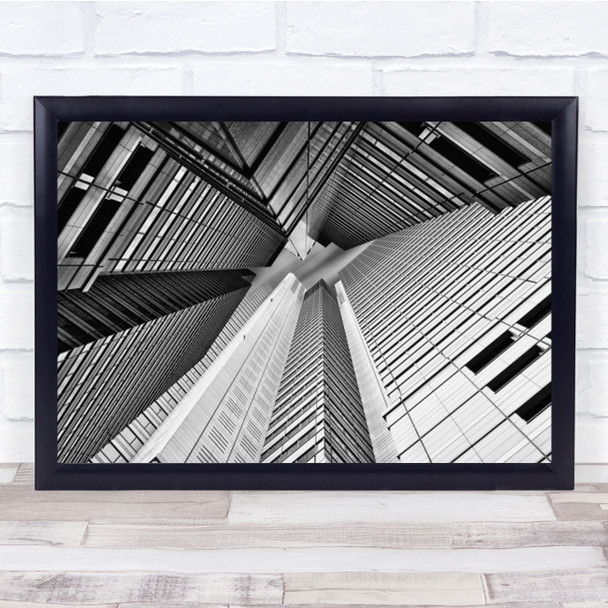 Narrow Sky Building Japan Perspective Vanishing Point Wall Art Print