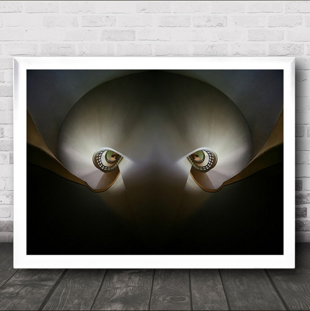 Octopus Abstract Eye Round Animal Architecture Spiral Wall Art Print