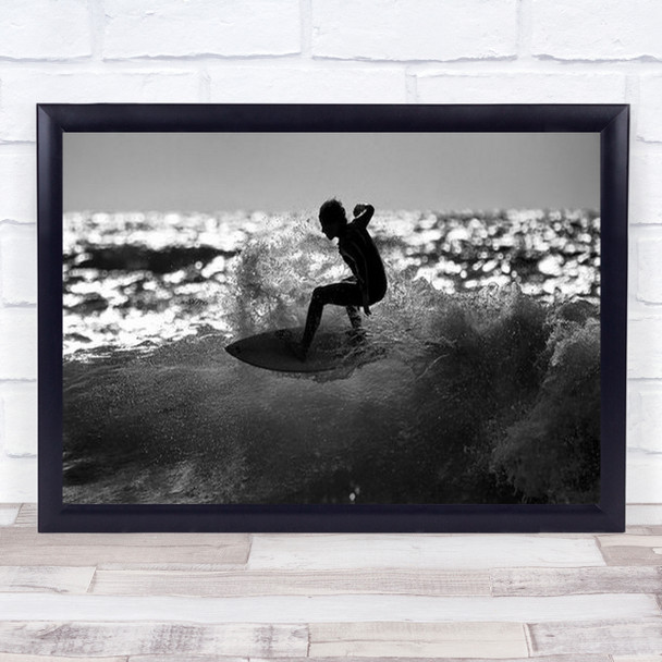 Ride Surf Surfer Wave Splash Sea Surfing Sport Sports Wall Art Print