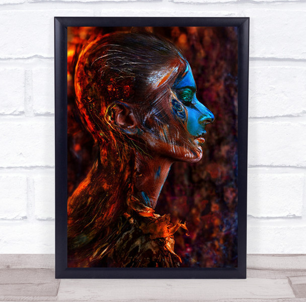 Spirit Of The Wood Person Tree Portrait Profile Body art Wall Print