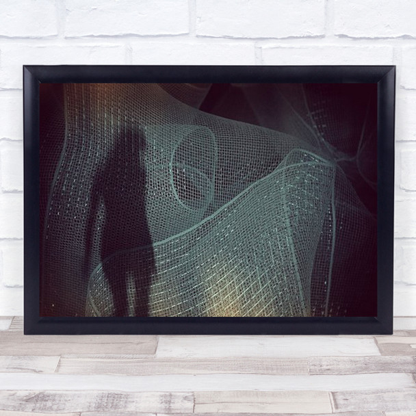 Mesh Shapes Abstract Silhouette Shadow Net Geometry Wall Art Print