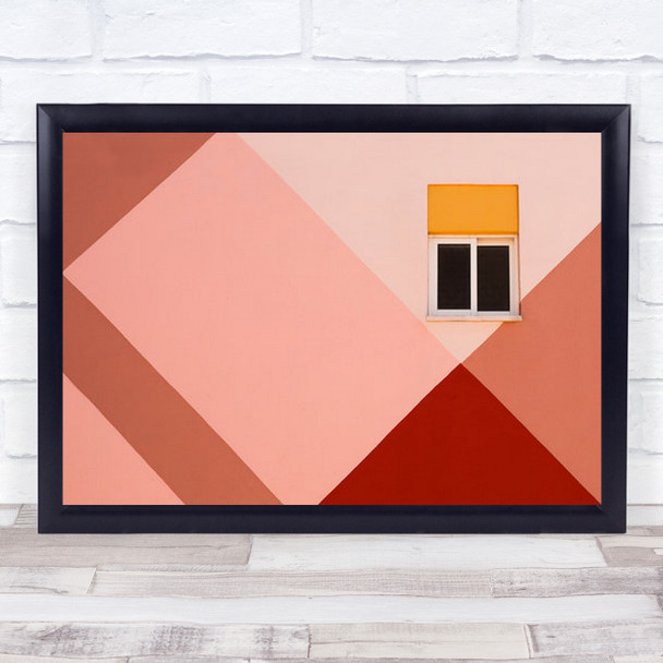 Portugal Wall Pink Shapes Window Geometry Pattern Facade Art Print