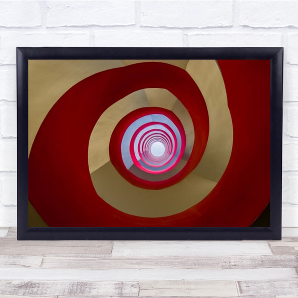 Under The Staircase Cologne Red Spiral Architecture Wall Art Print