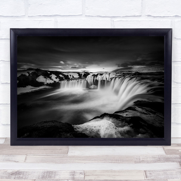 Waterfall Of The Gods Landscape Seascape B&W Smooth Wall Art Print