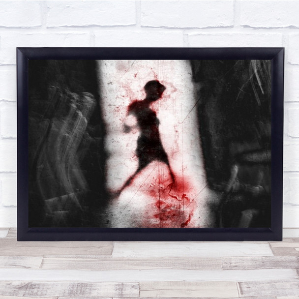 Red Blood Silhouette Texture Blur Blurry Abstract Wall Art Print