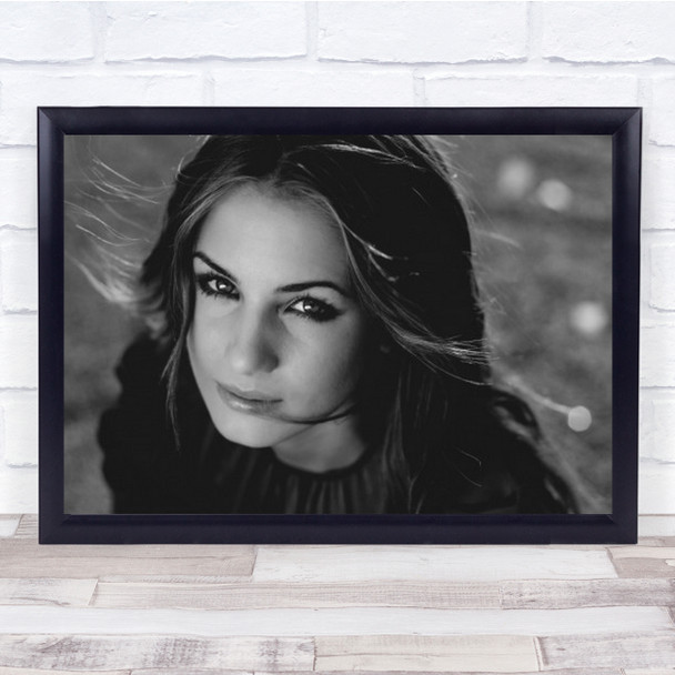 Beautiful Woman Looking Up Eye Shadow Wispy Hair Wall Art Print