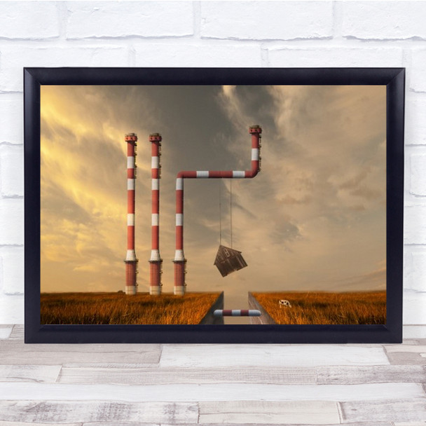 Pipeline Creative Edit Edited Surreal Pipe House Wall Art Print