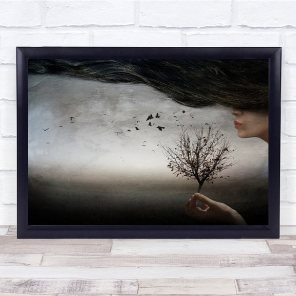 Autumn Mood Tree Hair Surreal Imagination Dream Wall Art Print