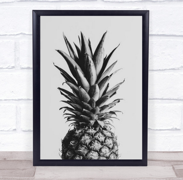 Pineapple Black A White 02 Fruit Fruits Studio Wall Art Print