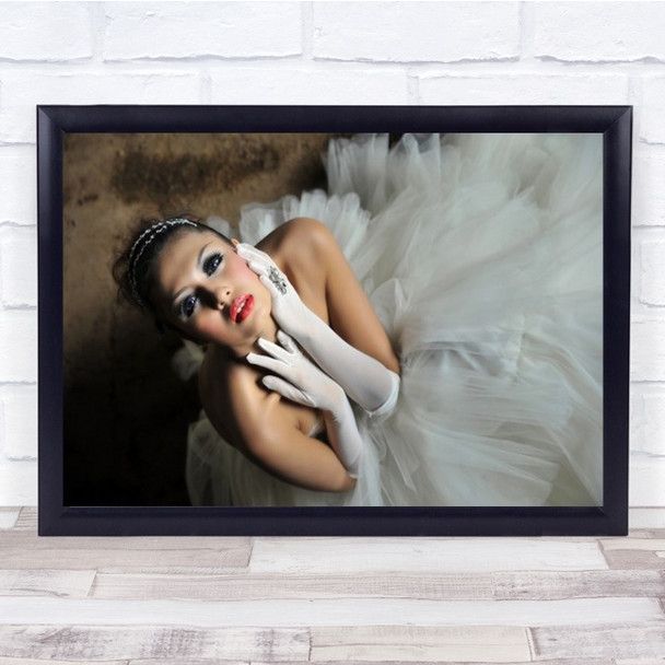 The Bride Dress Kneeling Long Gloves On Neck Wall Art Print