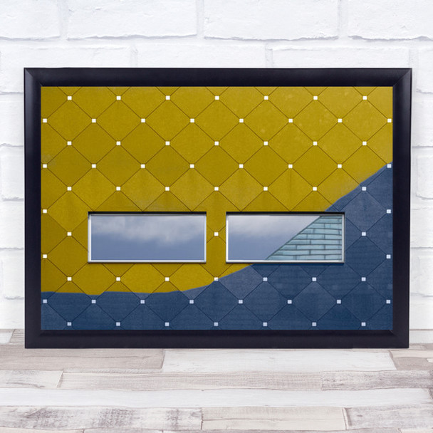 Windows Reflection And Shadow Yellow Pattern Wall Art Print