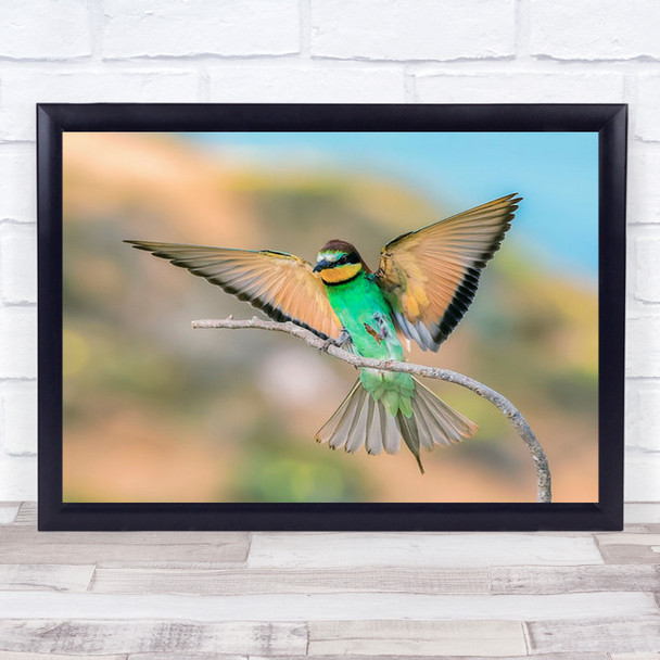 Beautiful Green Bird Majestic Wings Spread Wall Art Print