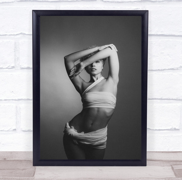 Portrait Woman Girl Model B&W Eye Pose Wall Art Print