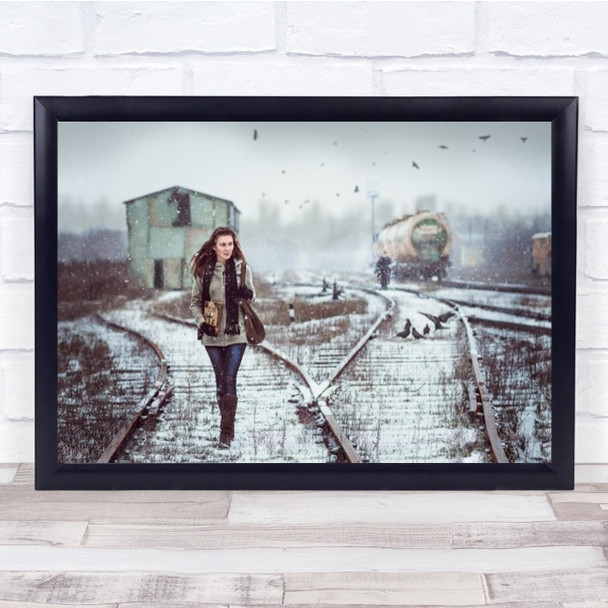 Holy Way Portrait Woman Girl Trains Wall Art Print