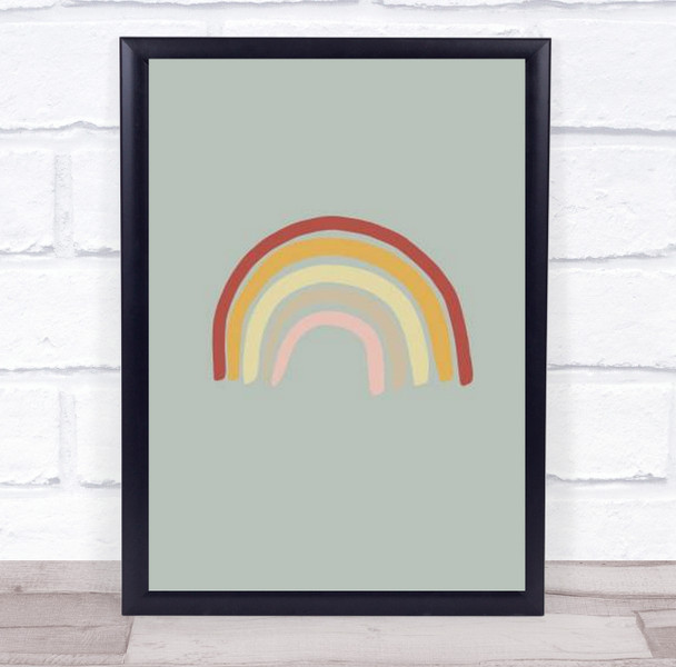 Rainbow Green Arch Illustration Wall Art Print