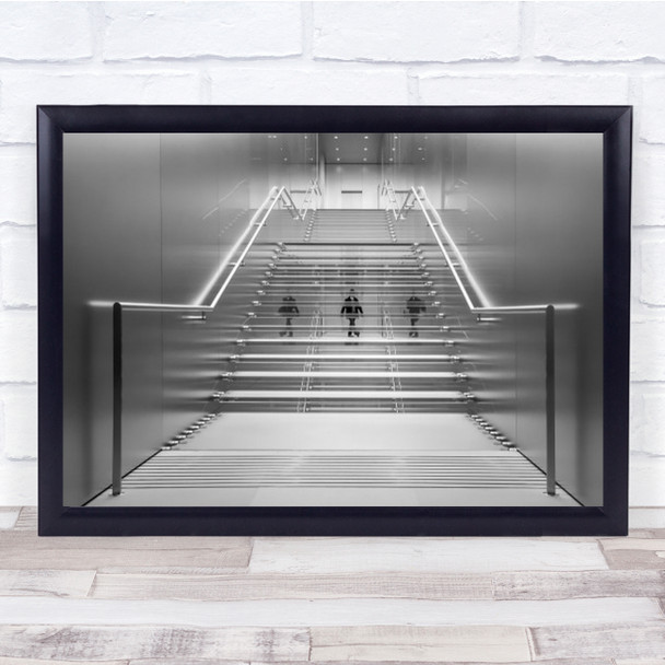 Illusional Stairs People Faded Wall Art Print