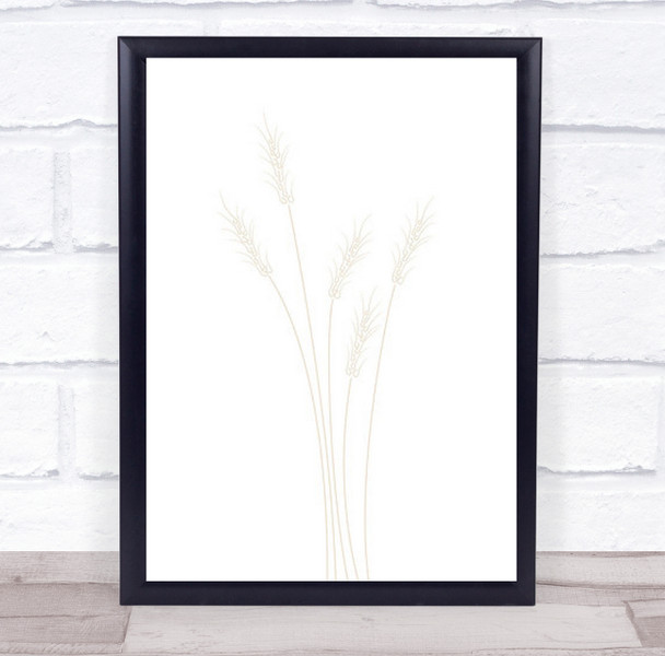 Wheat Grass Illustration Wall Art Print