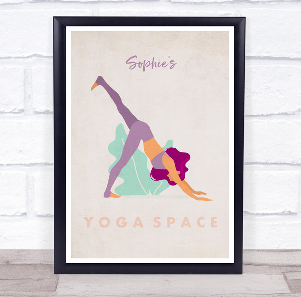 Woman Posed Yoga Gym Space Room Personalised Wall Art Sign