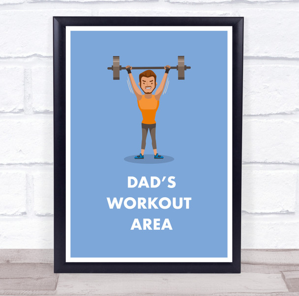Dad's Workout Area Weight Over Head Room Personalised Wall Art Sign
