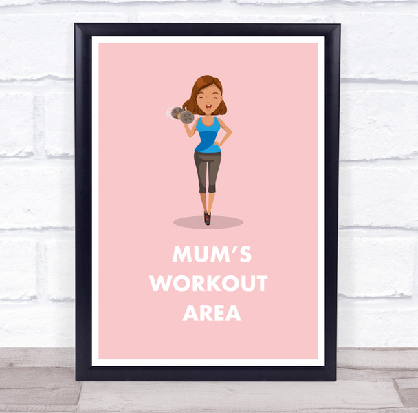 Pink Mum's Workout Area Room Personalised Wall Art Sign