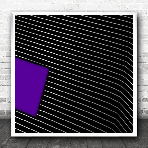 Abstract Minimalistic Modern Lines Structure Architecture Purple Square Wall Art Print
