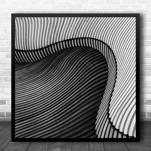 Wood Curves Abstract Wave Waves Curve Lines Flow The Project I Square Wall Art Print